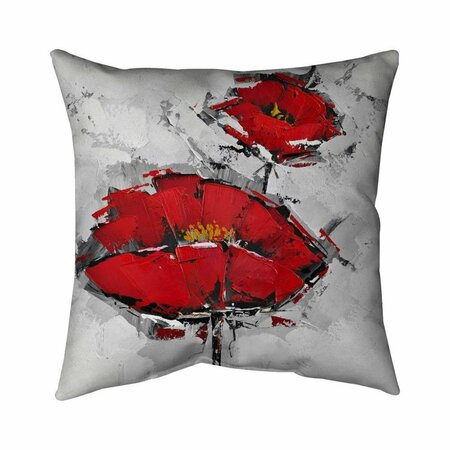 FONDO 26 x 26 in. Texturized Red Poppies-Double Sided Print Indoor Pillow FO2797831